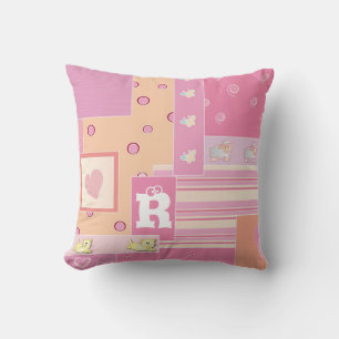 Coussin Personnaliser rose Orange Boules de chats de mouto