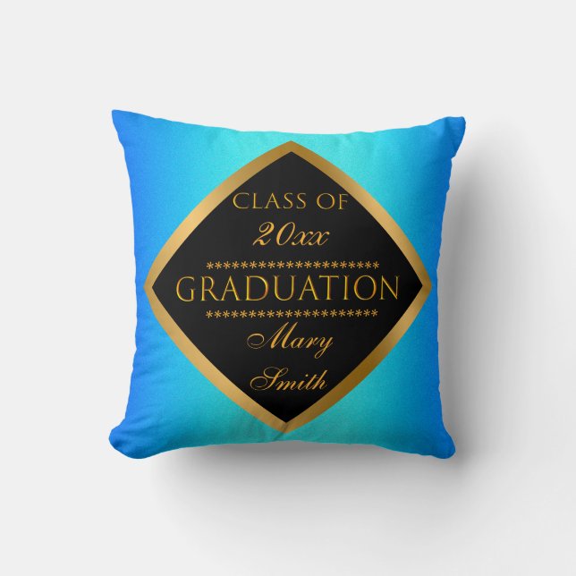 Coussin Personnaliser simple moderne Gold Blue Sky (Recto)
