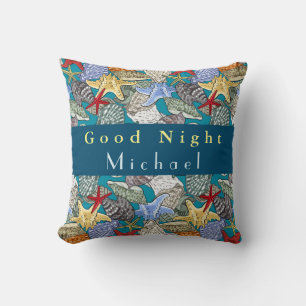Coussin Personnaliser Starfish Sea Shell Motif Bonne nuit