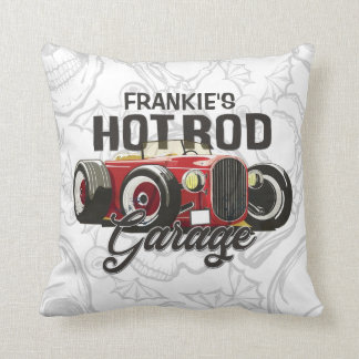 Coussin Personnaliser votre nom Garage Hot Rod Voiture per