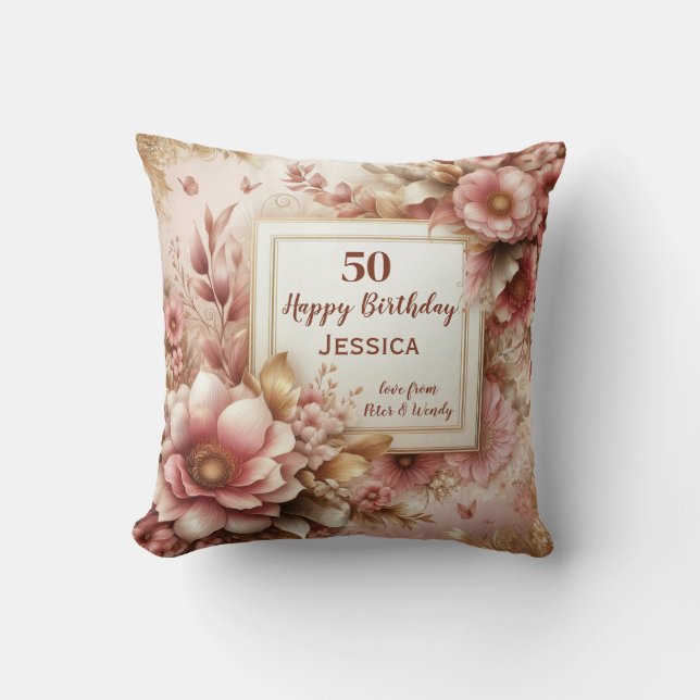 Coussin Personnalisez ce joyeux anniversaire (Recto)