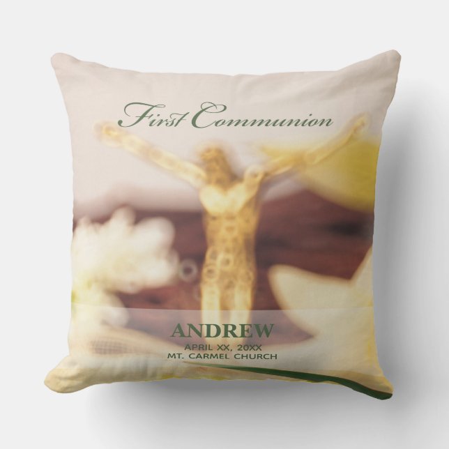 Coussin Personnalisez, Félicitations pour la Première Comm (Recto)