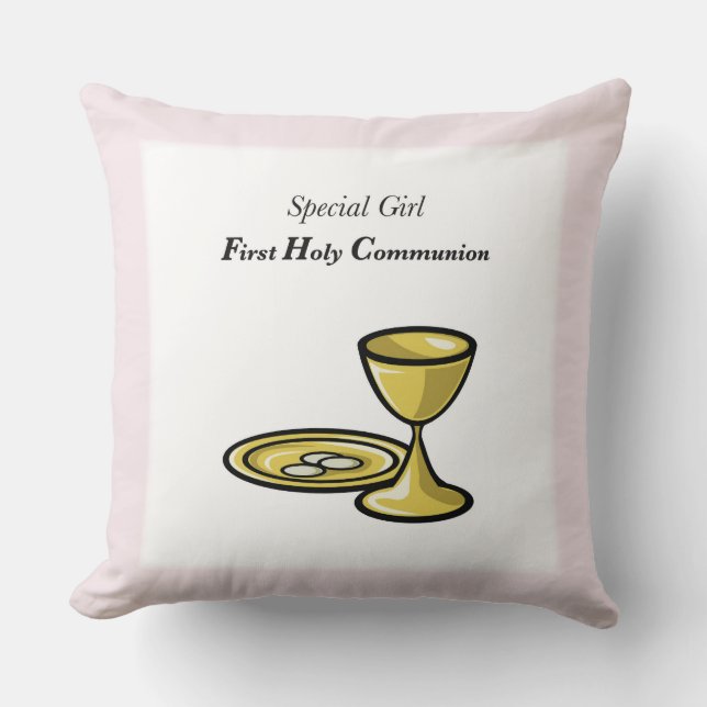 Coussin Personnalisez, Fille Spéciale, Première Communion (Recto)