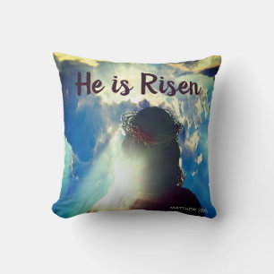 Coussin Personnalisez IL EST RESSUSCITÉ Religieux Jésus Pâ