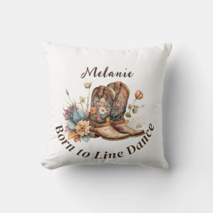 Coussin Personnalisez la danse en ligne Western Boho