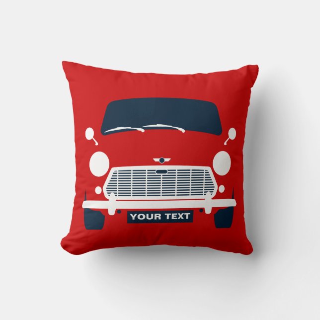 Coussin Personnalisez la Mini voiture classique britanniqu (Recto)