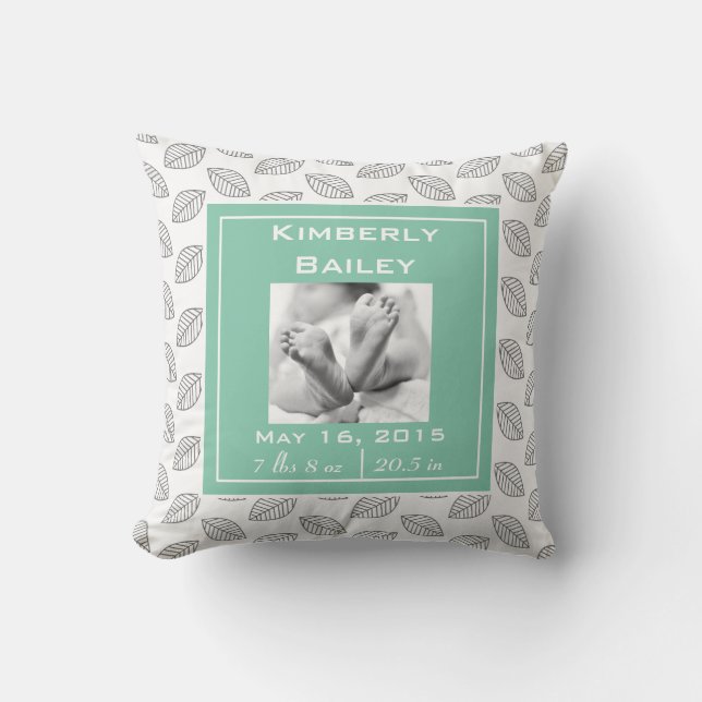Coussin Personnalisez le faire-part de naissance de (Recto)