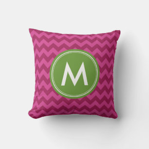 Coussin Personnalisez le Monogramme tendance de Chevron Pu