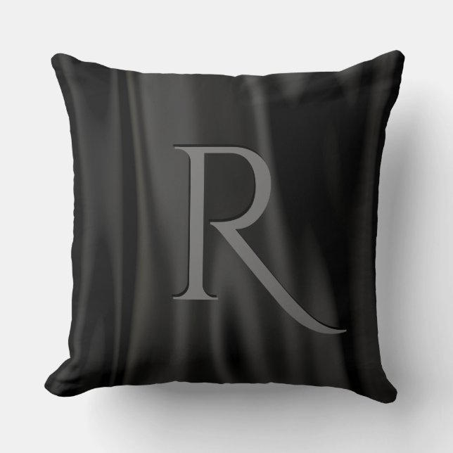 Coussin Personnalisez :  Tissu noir luxueux de satin de (Recto)