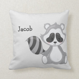 Coussin Personnalisez votre propre joli raton laveur en bo
