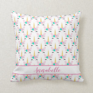 Coussin Personnalité de Floral Smiling Unicorn