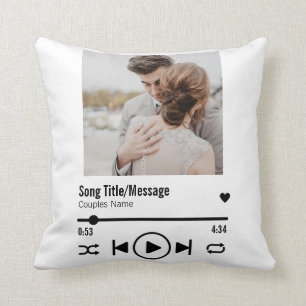 Coussin Personnalized Newlywed Photo Song Playlist