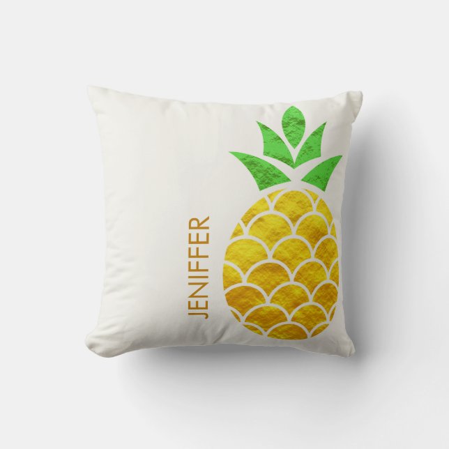 Coussin Personnalized Summer Foil Gold Geometric Pineapple (Recto)