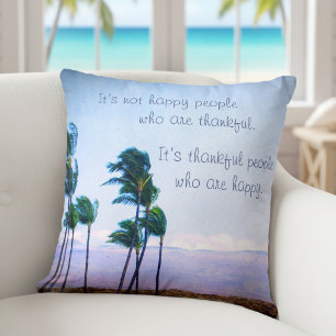 Coussin Personnes Reconnaissantes Citation Heureuse Photo 