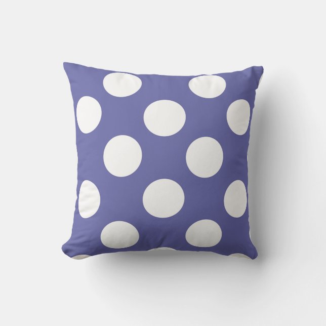 Coussin perwinkle pois blanc violet (Recto)