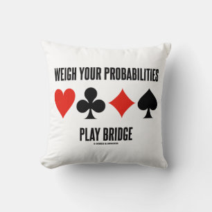 Coussin Peser vos probabilités Jouer Bridge 4 costumes de 