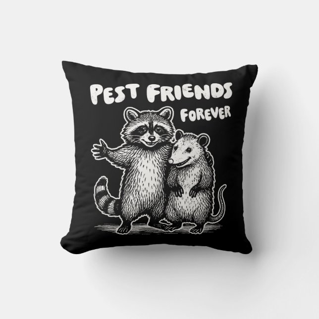 Coussin Pest Friends Forever Blanc Imprimer (Recto)