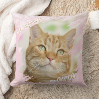 Coussin Pet Brush Stroke Custom Photo Memorial Keepsake