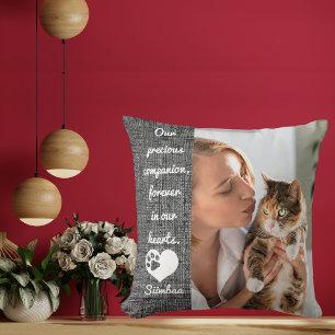 Coussin Pet Cat Memorial Keepsaké cadeau personnalisé phot