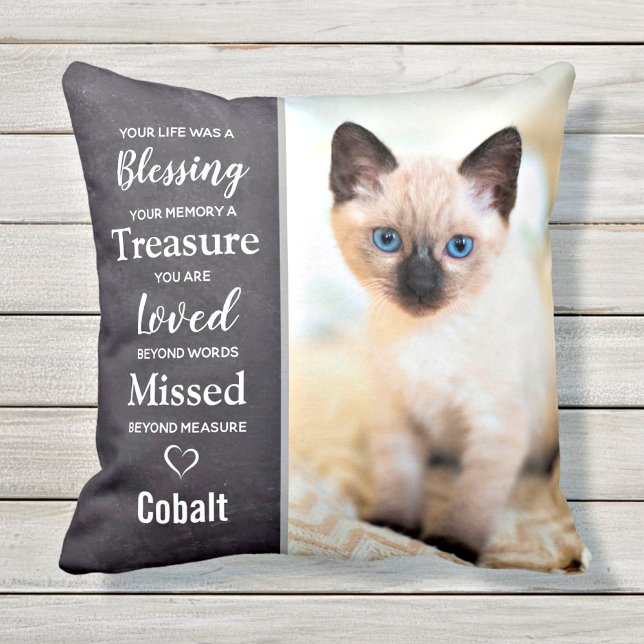 Coussin Pet Memorial - Cat Photo Sympathy Gift - Pet Loss (Créateur téléchargé)