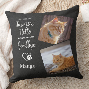 Coussin Pet Memorial Custom 2 Photo Personnalisé Chat