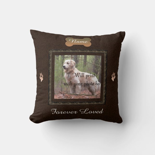 Coussin Pet Memorial - Élégant Parfait Souvenirs (Recto)