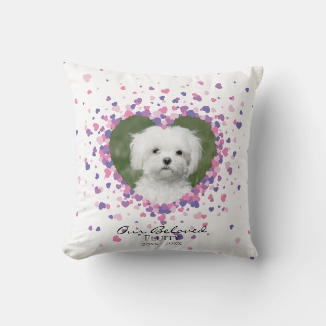 Coussin Pet Memorial Heart of Hearts Confetti (Recto)
