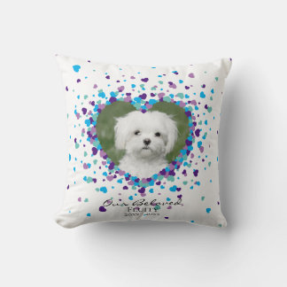 Coussin Pet Memorial Heart of Hearts Confetti coloré