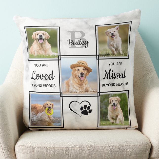 Coussin Pet Memorial Keepsaké Pet Perdre Chien Photo Colla (Créateur téléchargé)