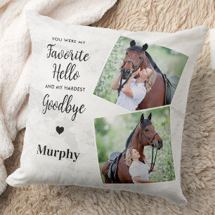 Coussin Pet Memorial Personnalisé 2 Photos Horse