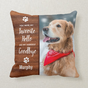 Coussin Pet Memorial Rustic Bois Animaux de compagnie Perd