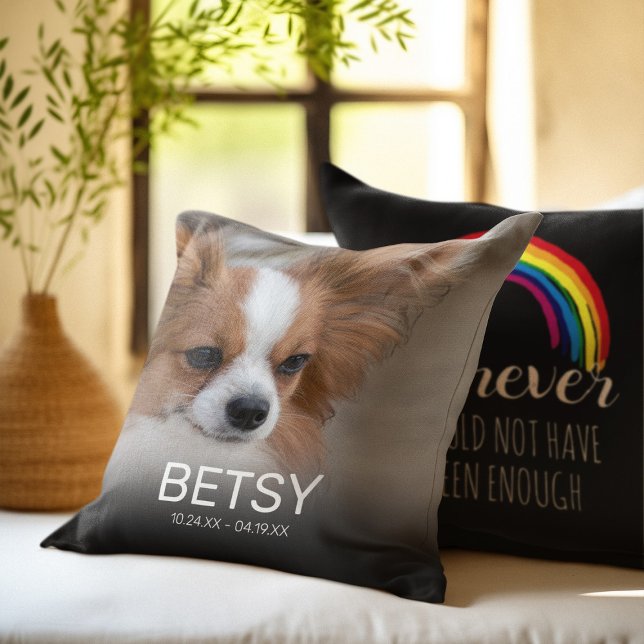 Coussin Pet Photo Rainbow Bridge Memorial (Créateur téléchargé)