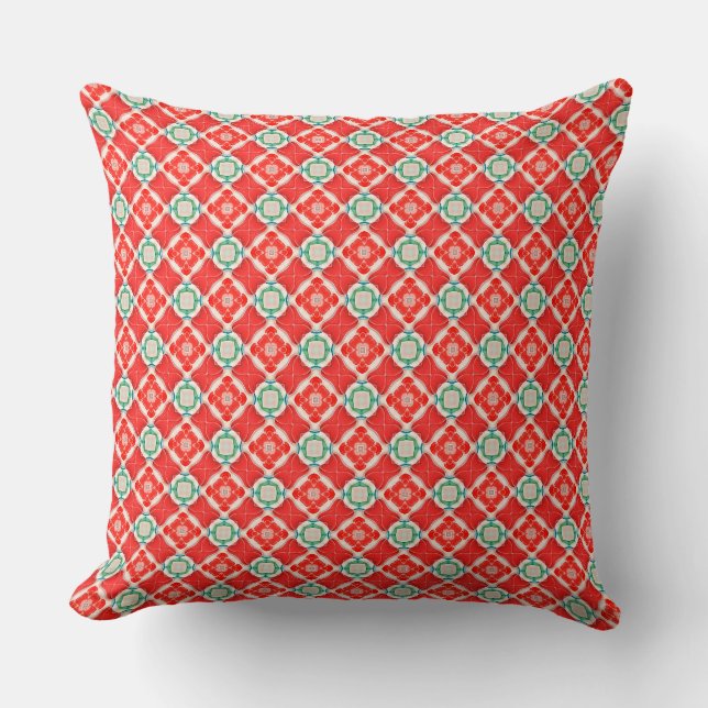 Coussin Pétales à vue rouge cerise (Recto)