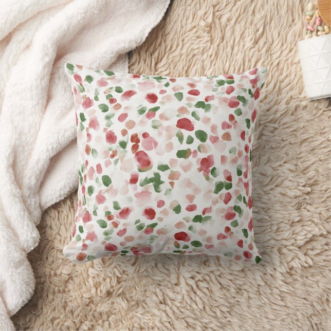 Coussin Pétales de pomme rouge cerise verte (Couverture)
