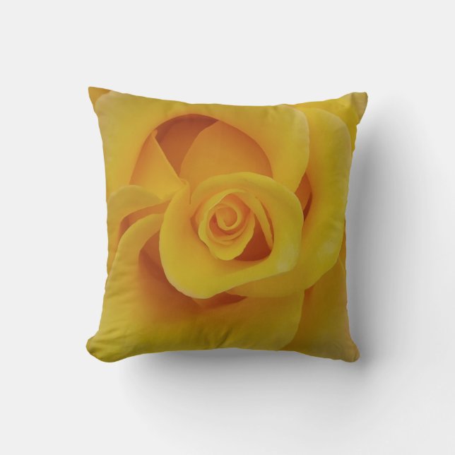 Coussin Pétales de rose jaune romantiques (Recto)