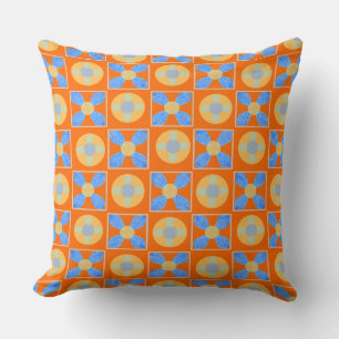 Coussin Pétales en cercles et Carrés