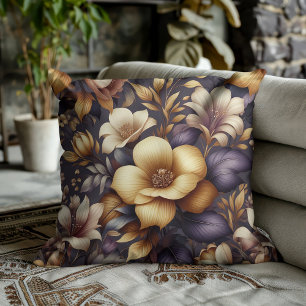 Coussin Pétales Ensolleillés et Brume Violette