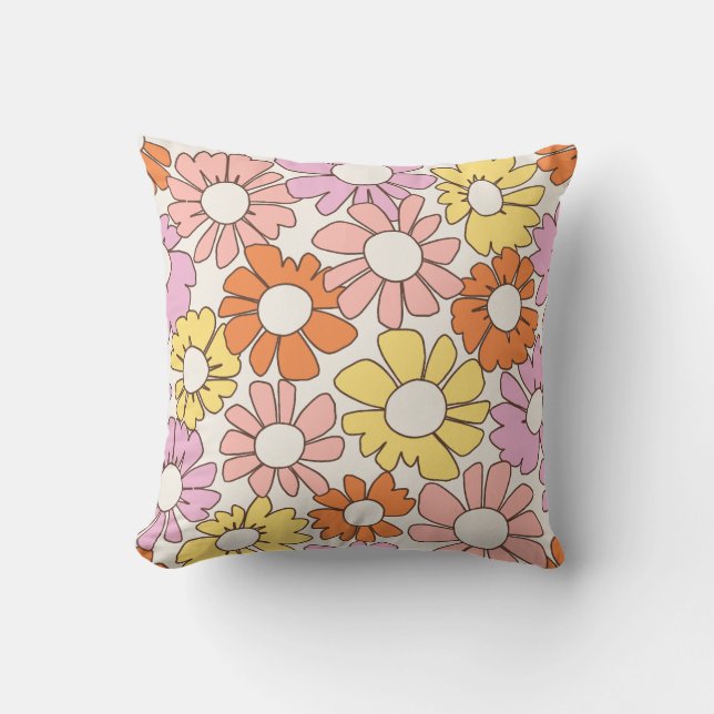 Coussin Pétales Jubilé Doux Rétro Citron (Recto)