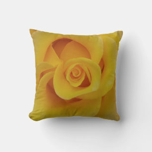 Coussin Pétales romantiques de rose jaune