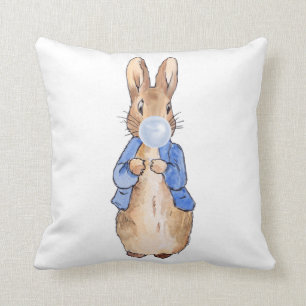 Coussin Peter Blown une gomme à bulle bleue