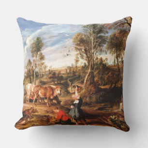 Coussin Peter Paul Rubens Milkmaips avec du bétail sur une