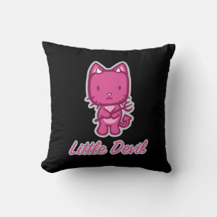 Coussin Petit Ange, Petit Diable Kitty Chat Réversible