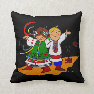 Coussin Petit art populaire d'Ukrainien de danseurs