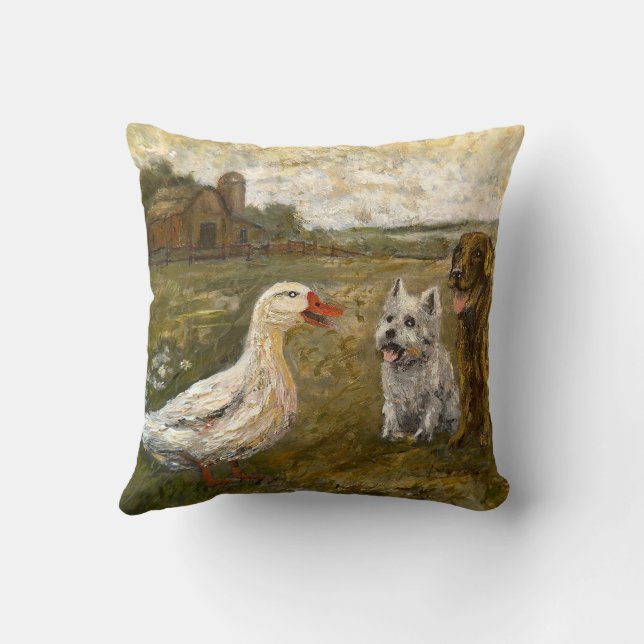 Coussin Petit Babil : Animaux de la ferme de Noël fantaisi (Verso)