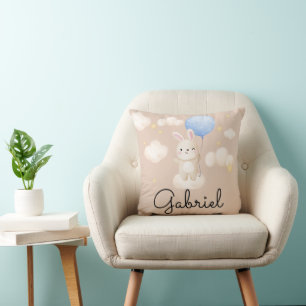 Coussin Petit Ballot Cute Lapin Brown Nom du Baby shower