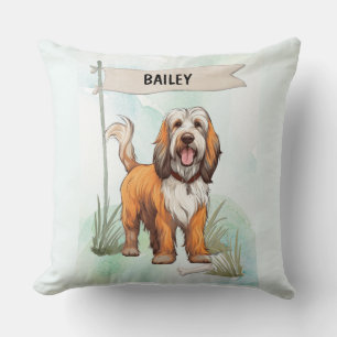 Coussin Petit Basset Griffon Vendéen Chien Aquarelle