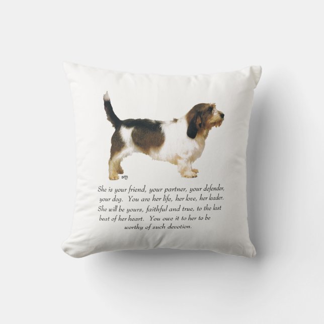 Coussin Petit Basset Griffon Vendéen femelle (Recto)