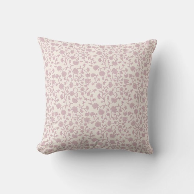 Coussin Petit bloc d'impression floral - rose (Recto)