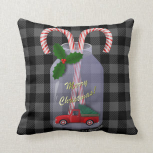 Coussin Petit Camion rouge - automne et Noël