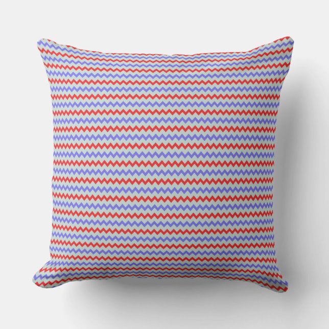 Coussin Petit chevron motif bleu (Recto)